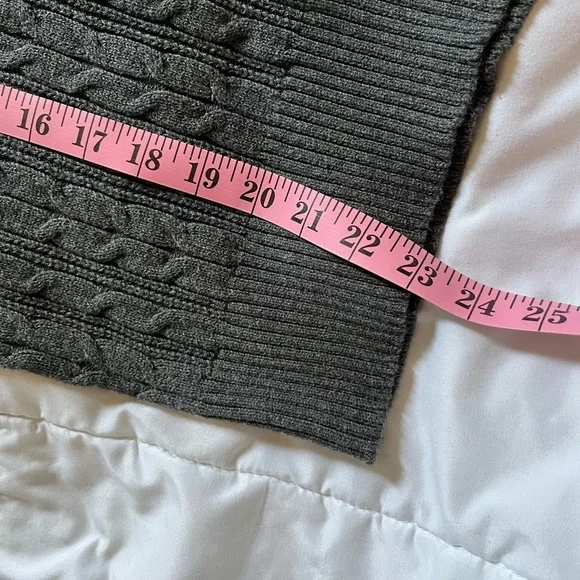 Dark Gray Cable Knit Turtleneck Sweater - Picture 6 of 6